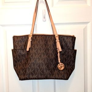 Michael Kors Brown/Gold Jet Set East West Tote Shoulder bag